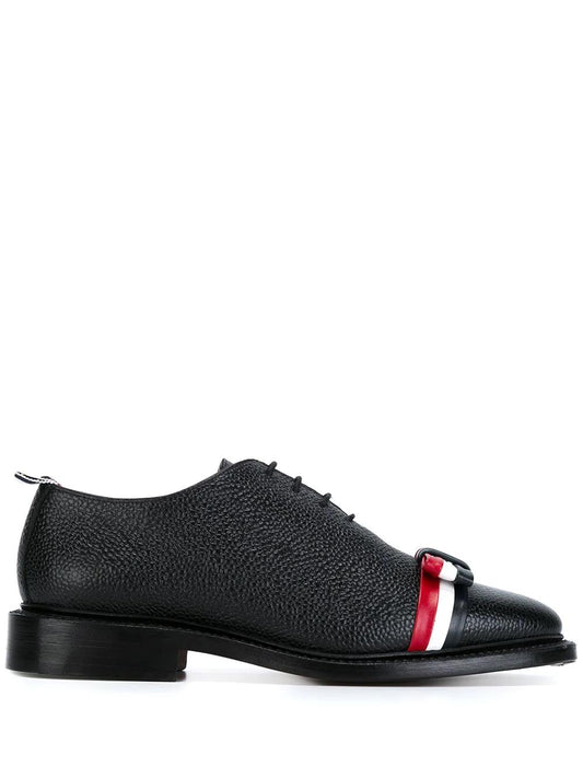 Wholecut tricolour bow shoes