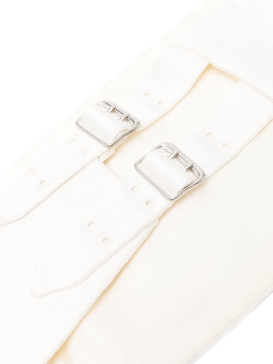 pleated satin belt