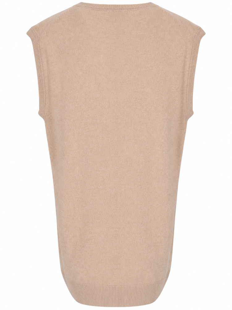 LA ROSE knitwear gilet oversize sabbia