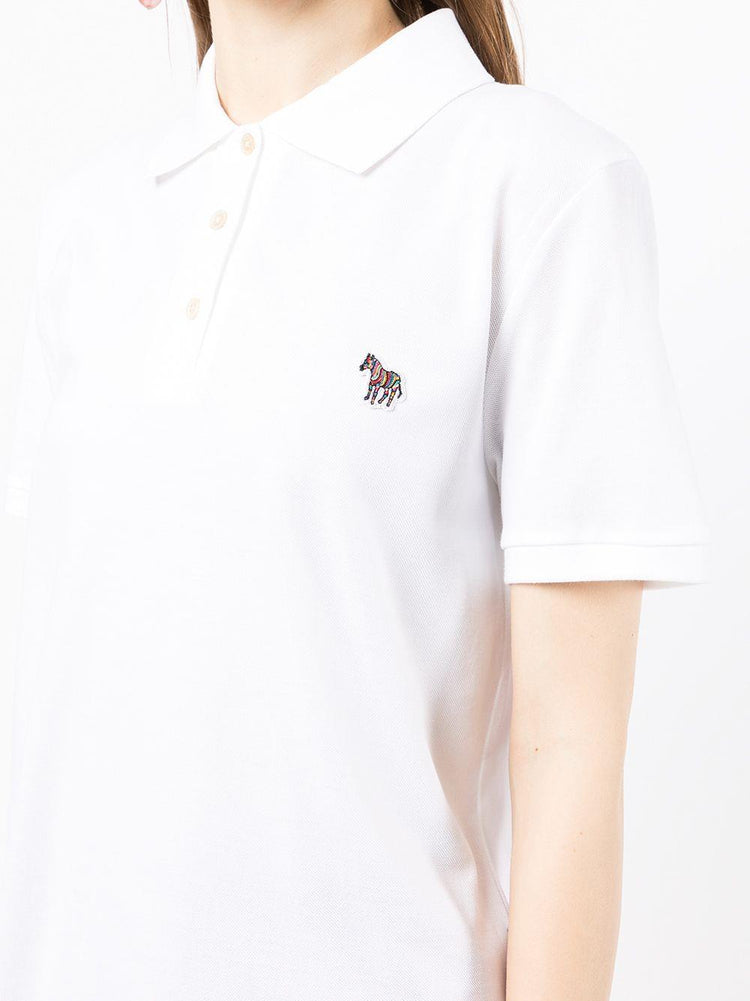 Zebra-patch polo top