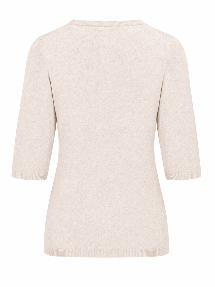 LA ROSE maglia 3/4 cashmere grigio melange