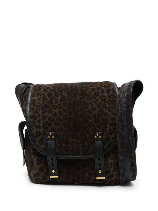 leopard-print suede shoulder bag