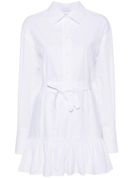 ruffled mini shirt dress