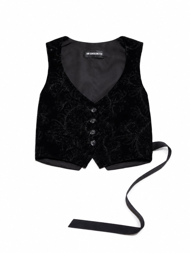 DIANA FITTED MICRO WAISTCOAT PAISLEY EMBROIDERED V