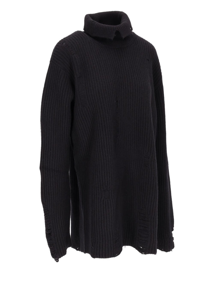 TONE HIGH NECK OVERSIZE JUMPER WITH THORNS EMBROID