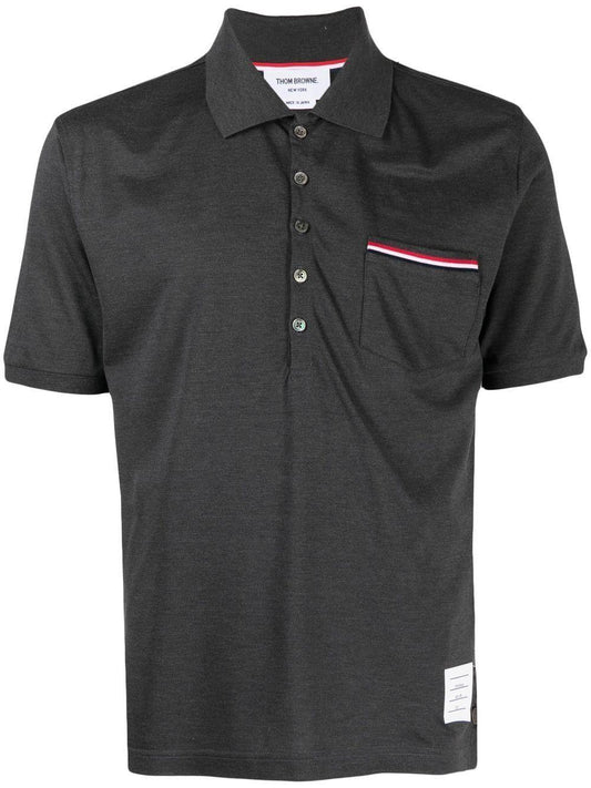 THOM BROWNE Rwb Pocket Trim Piqué Polo