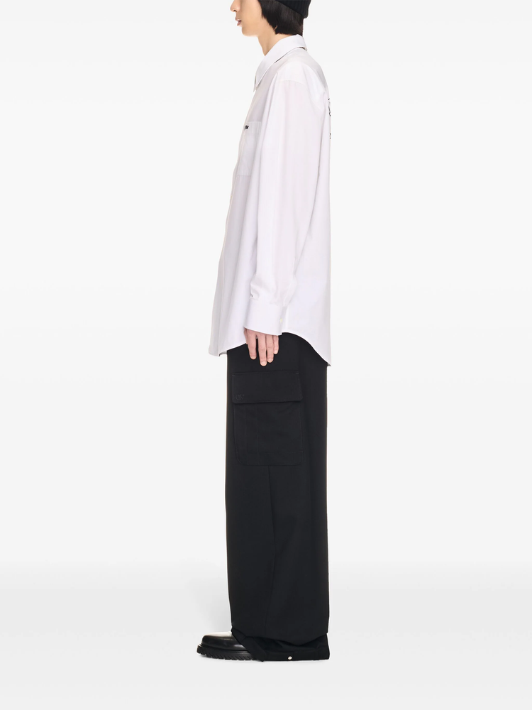 College cotton-poplin oversize shirt