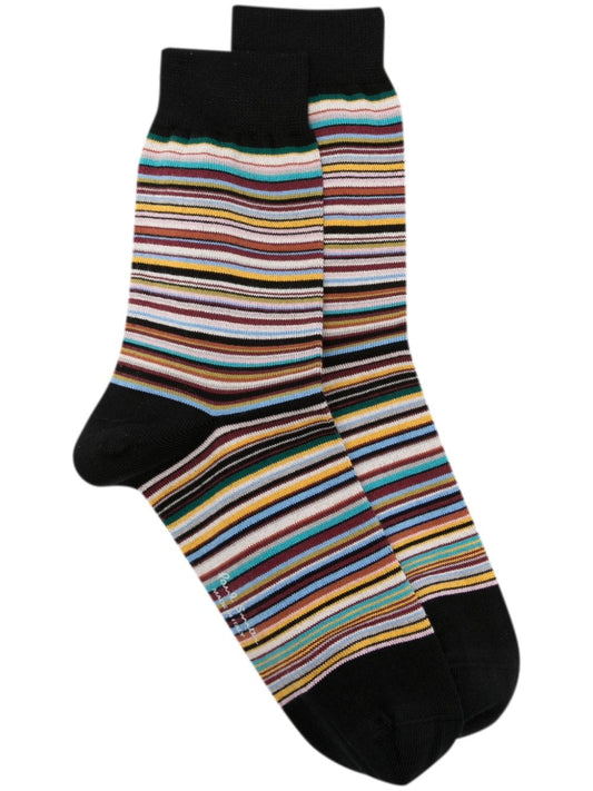 logo-print striped ankle sock