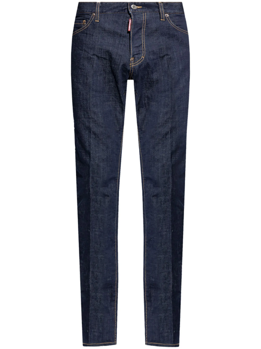 panelled slim-cut jeans