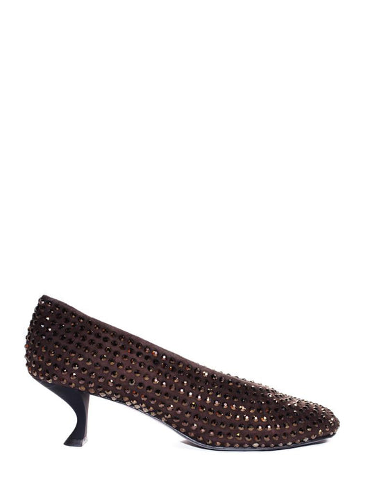 pumps crystal brown