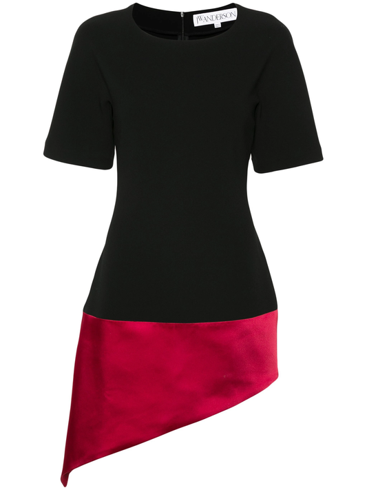 crew-neck asymmetric minidress