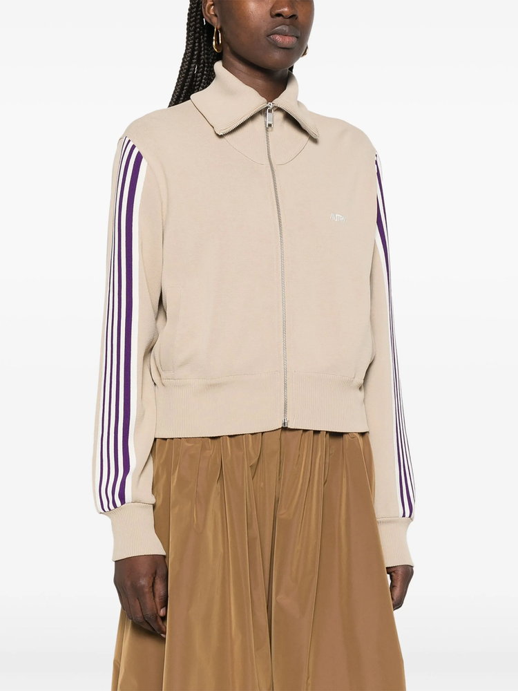 knitted zip-up sweatshirt