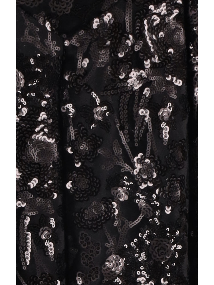 CASCATA SKIRT - Floral Sequin Embroidered Velvet