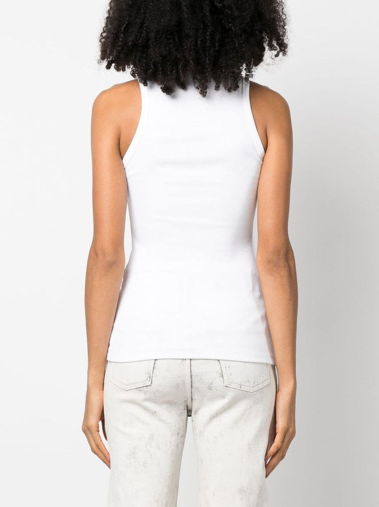 MSGM cut-out fine-ribbed tank top