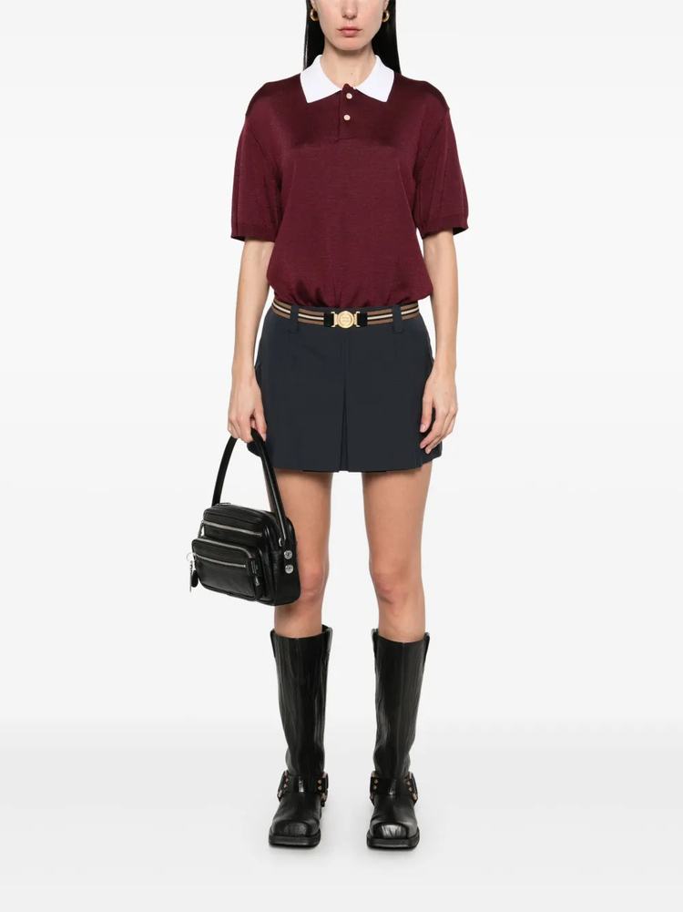 pleated mini skirt