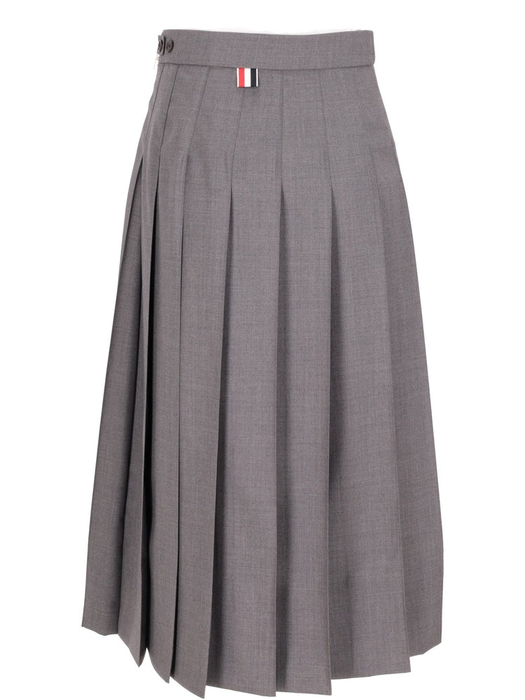 Super 120s twill pleated skirt