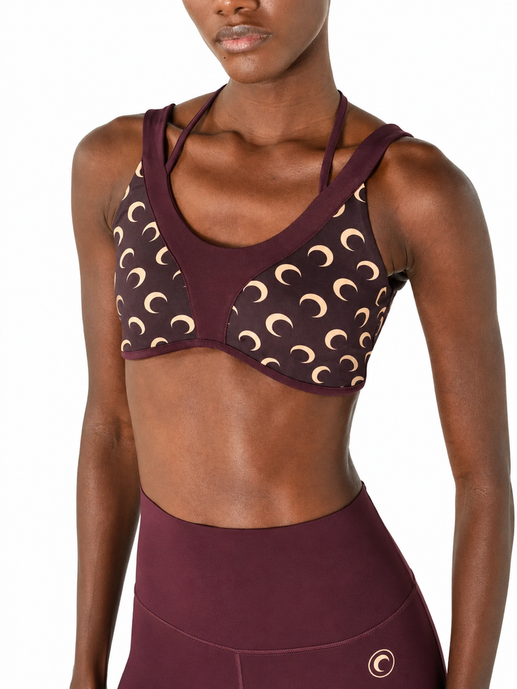 ATHLEISURE MOON PRINTED BRA TOP