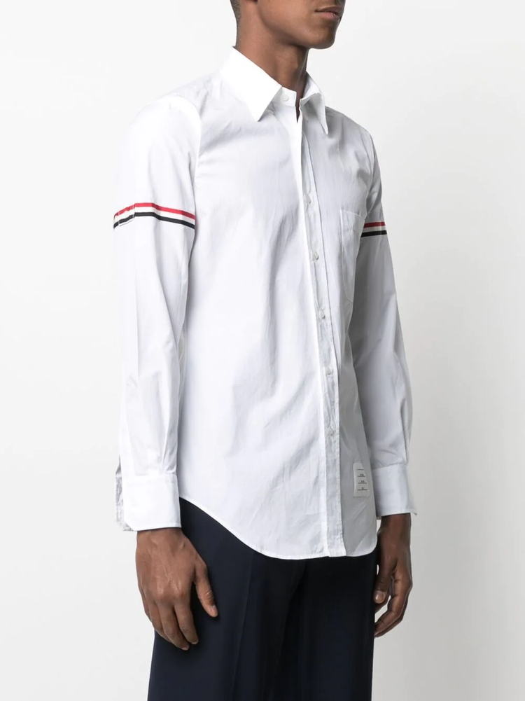 THOM BROWNE RWB stripe detail sleeve shirt