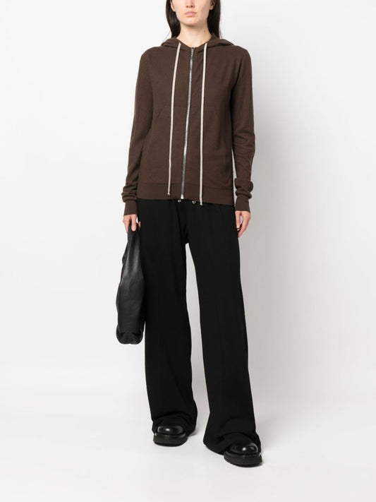 RICK OWENS zip-up cashmere hoodie