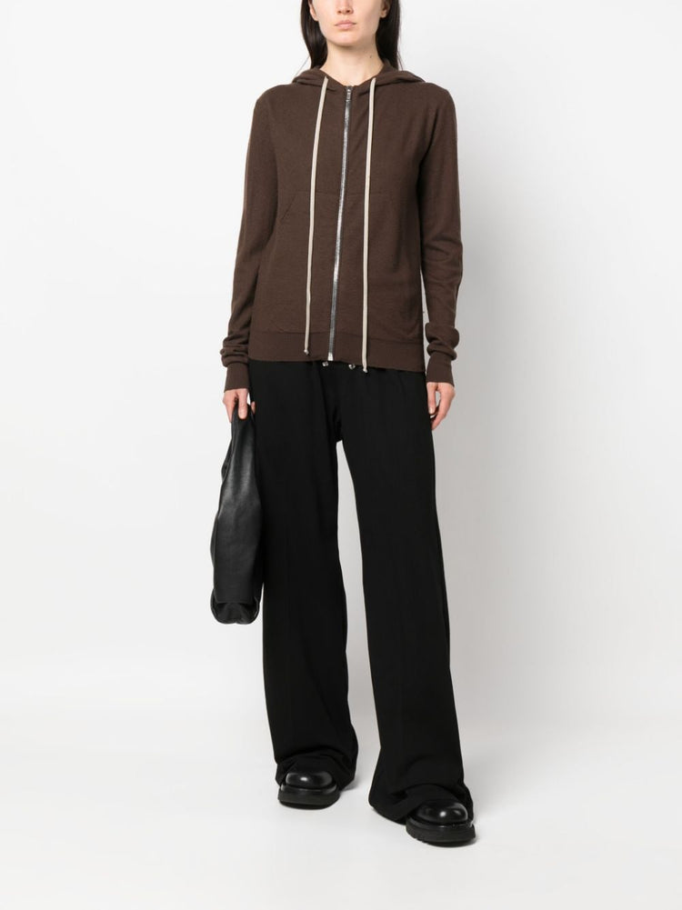 RICK OWENS zip-up cashmere hoodie