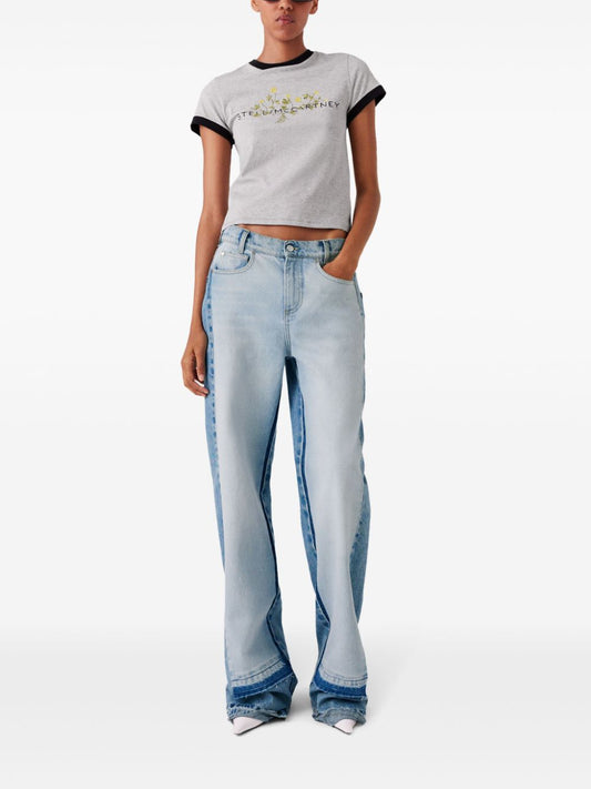 Logo Floral Embroidered T-Shirt