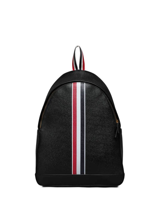 MULTI POCKET BACKPACK W/ RWB STRIPE IN PEBBLE GRAIN LEATHER