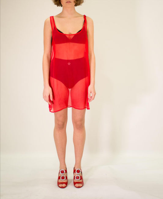 LA ROSE silk red dress