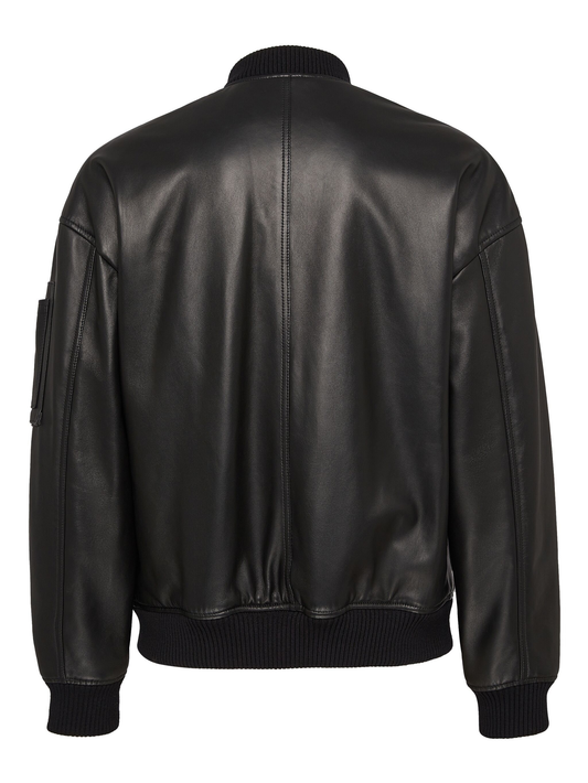 leather bomber jacket