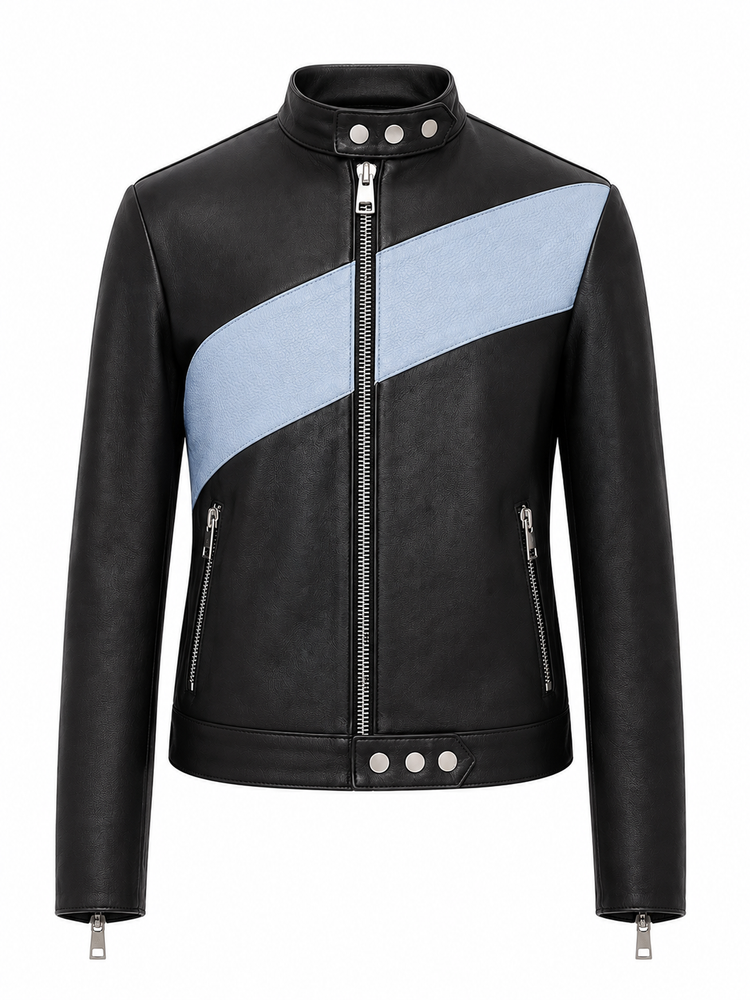 leather bomber black