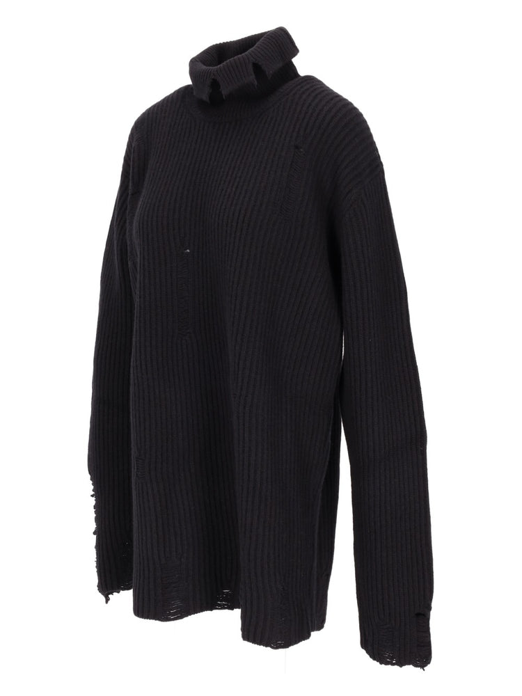 TONE HIGH NECK OVERSIZE JUMPER WITH THORNS EMBROID