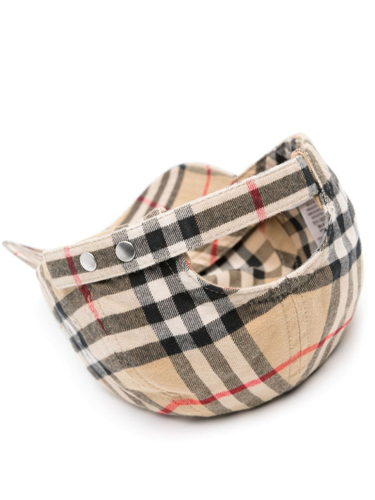 Vintage Check-pattern cotton cap