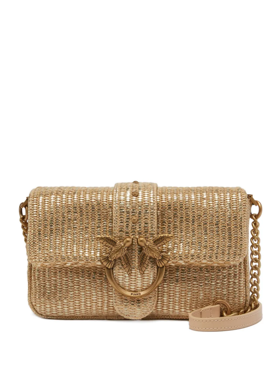 Love One rafia crossbody bag