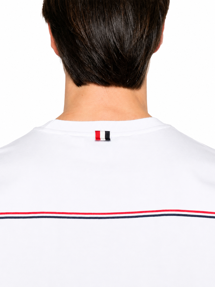 OVERSIZED SHORT SLEEVE TEE W/ RWB KNIT TRIM IN MEDIUM WEIGHT JERSEY