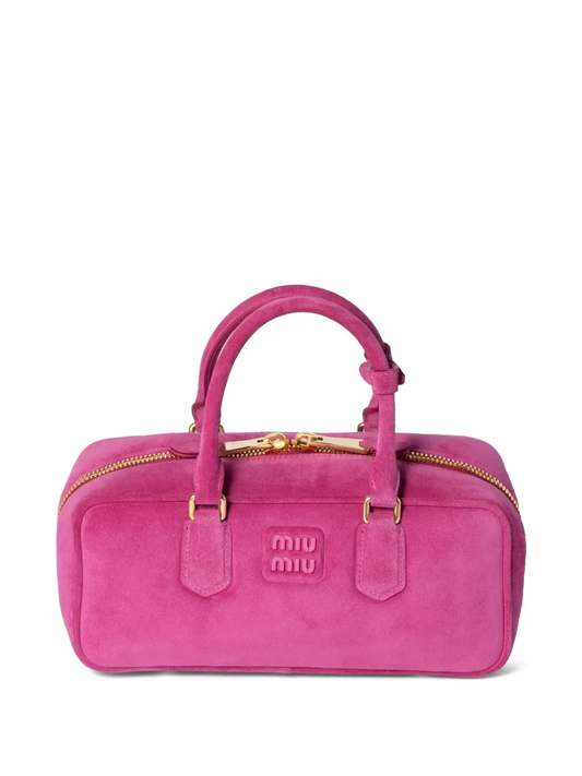 Arcadie padded suede top-handle bag