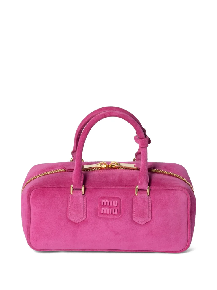 Arcadie padded suede top-handle bag