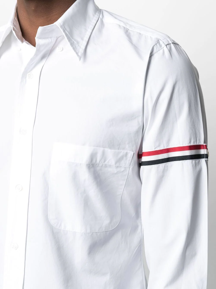 THOM BROWNE RWB stripe detail sleeve shirt