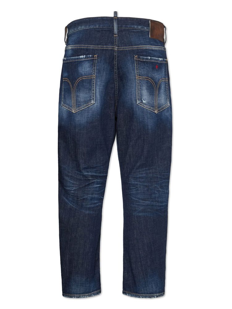 5 pockets mid-rise straight-leg jeans