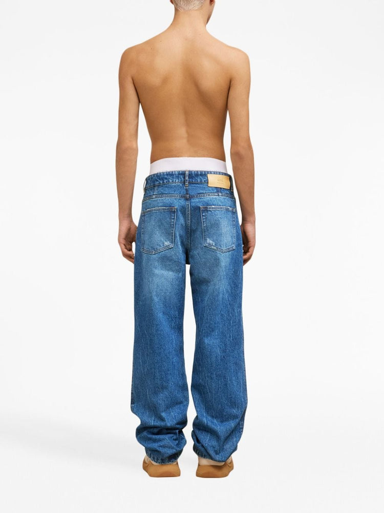 low-rise straight-leg jeans