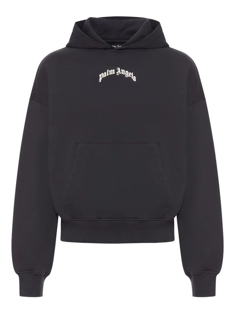 BACK CURVED LOGO LOOSE HOODY BLACK - OFF