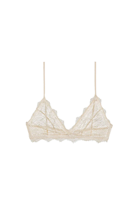 LACE BRA WITH TRIM - IVORY