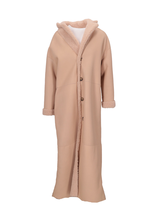 cappotto montone lungo reversibile