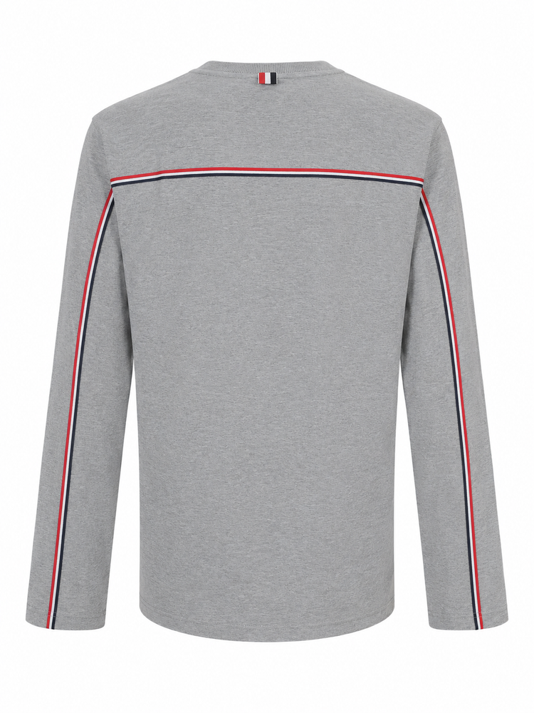 OVERSIZED LONG SLEEVE TEE W/ RWB KNIT TRIM IN MEDIUM WEIGHT JERSEY