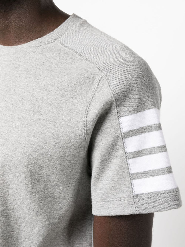 SHORT SLEEVE TEE W/ 4 BAR STRIPE IN MILANO COTTON