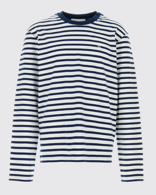TEESHIRT BOXY FIT MARINIERE MANCHES LONGUES AVEC PATCH AMI DE COEUR
