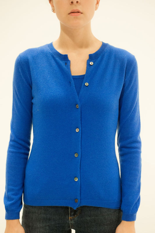 LA ROSE cardigan cashmere bluette