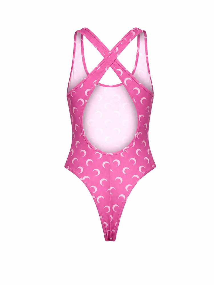 MOON PRINTED JERSEY SWIMWEAR ONE PIECE