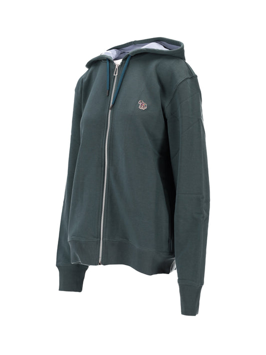 MENS REG FIT ZIP HOODY ZEBRA