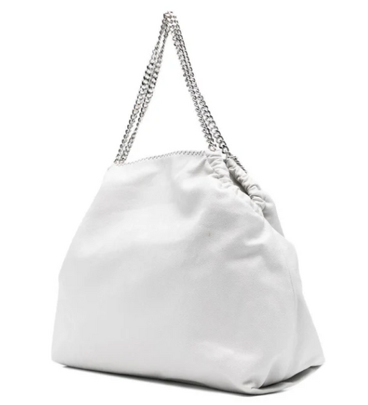 FALABELLA DRAWSTRING BAG ECO SHAGGY DEER W/STAINLESS STEEL CHAIN - AIRLITE