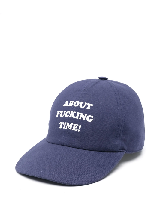 slogan-print cap