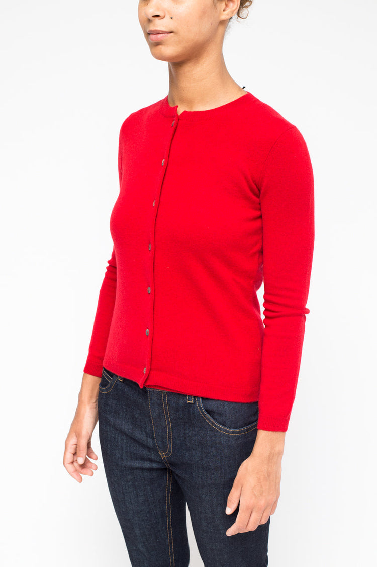 LA ROSE cardigan cashmere grigio melange